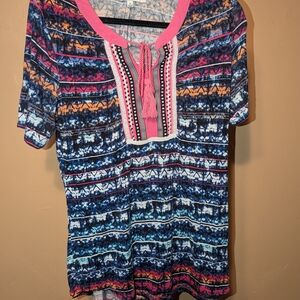 Rose & Olive Multicolor Striped Blouse